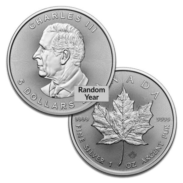 Silver Canadian Maple Leaf, King Charles III (Random Year) - Image 2